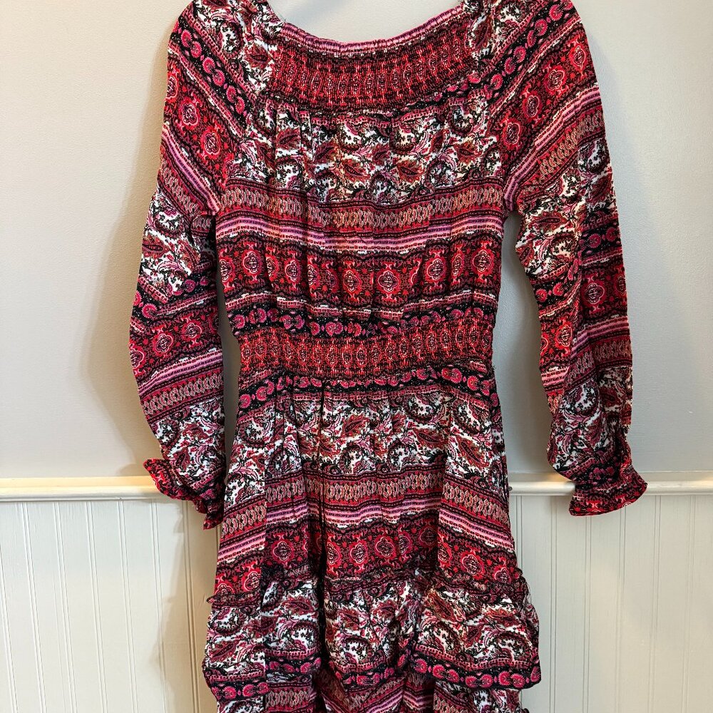 NWT Hayden Los Angeles Printed Ruffle Midi Smock Dress